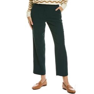 Rebecca Taylor Dark Emerald Green Straight Leg Cropped Pants Size 6  High Waist